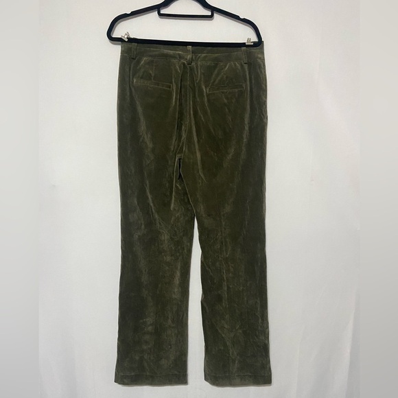 Coldwater Creek olive green corduroy straight wide leg pants - Picture 2 of 6